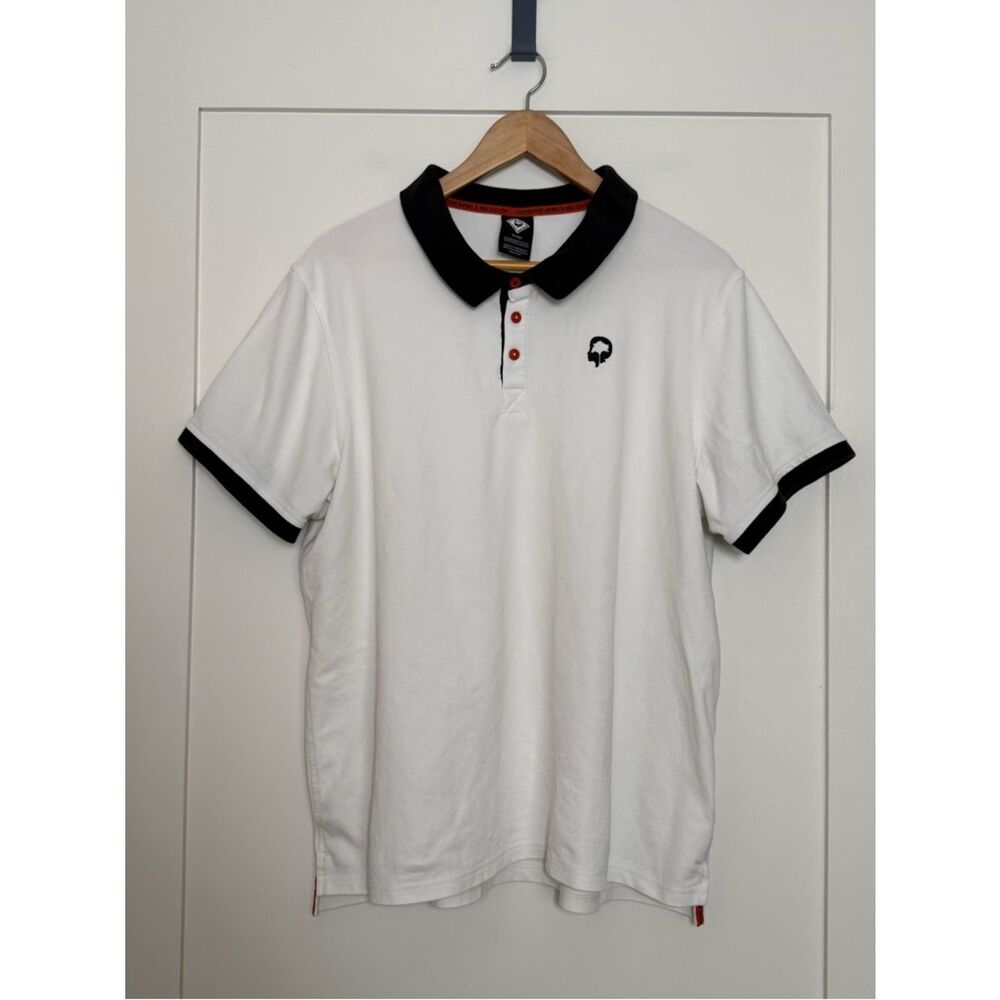 Outdoor Afro x REI Co Op Polo Shirt Men Sz XL White Short Sleeve Collared Casual